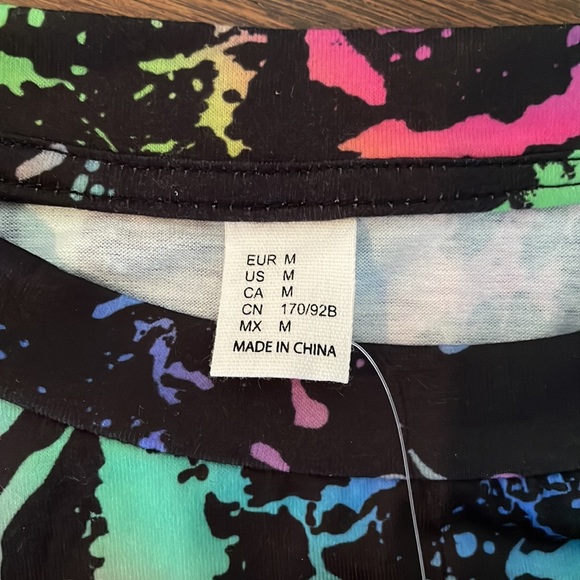 Neon and black colors crop top. - Picture 2 of 3